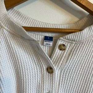 White Waffle Knit Sweater